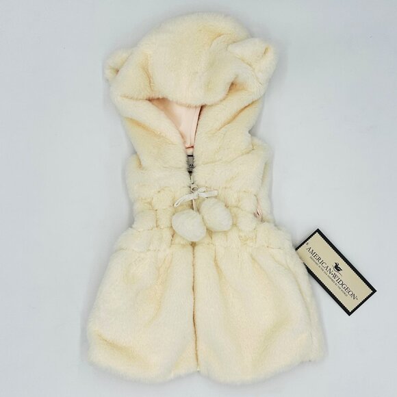NWT American Widgeon Toddler Ruched Ear Vest Size 2 - Fully lined with hood - Picture 1 of 6